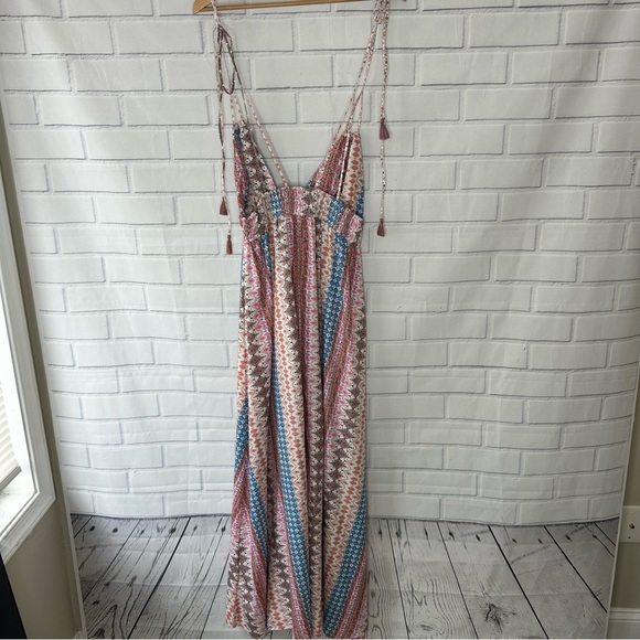 Lulus Maxin' Relaxin' Multi Print Maxi Dress size Medium - Picture 6 of 8